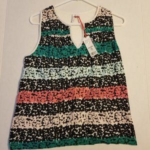 ELLE Pleat Neck Women's Tank Top Size S Small NEW NWT